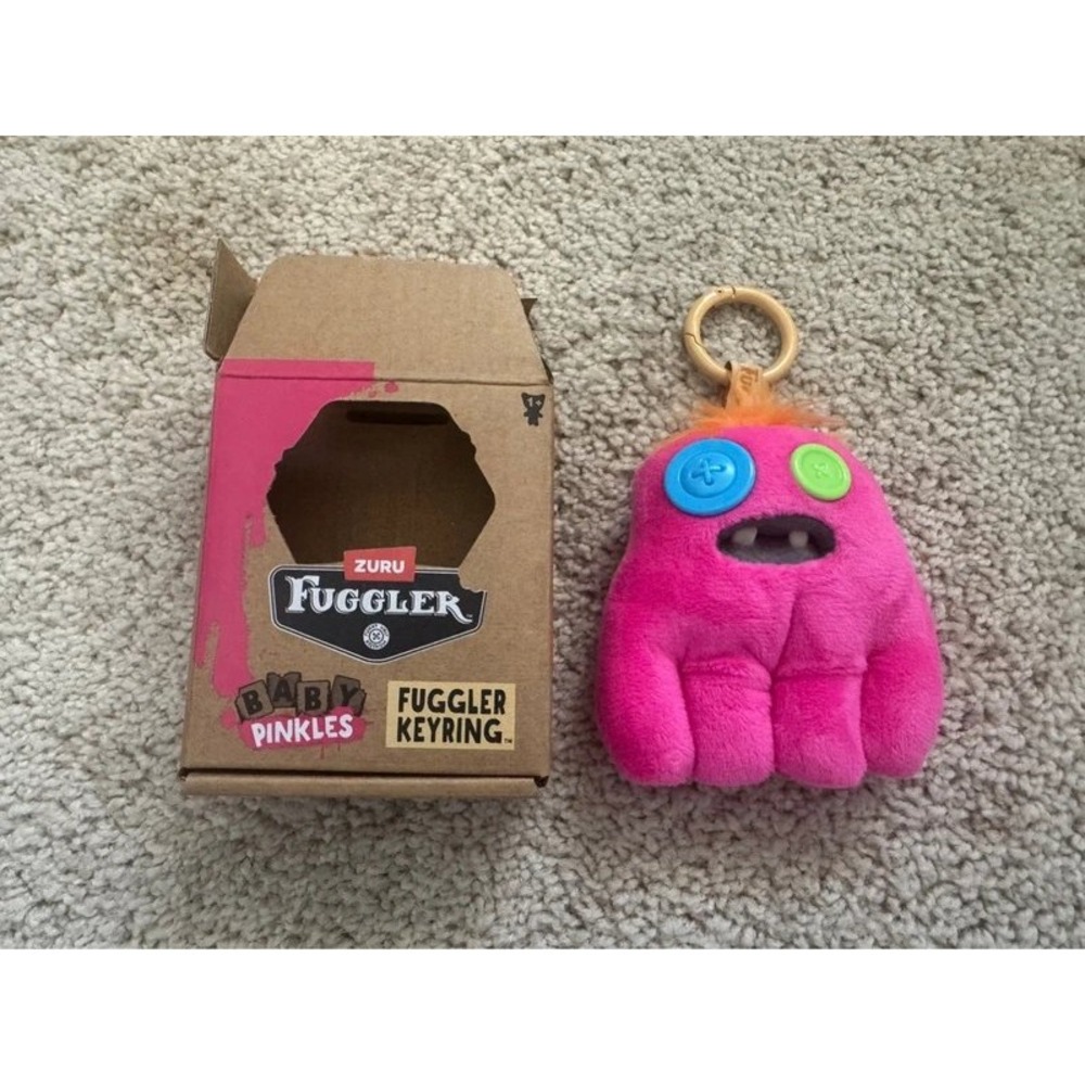 ZURU Fuggler Baby Pinkles Sasquoosh 3.5" Plush Keyring Keychain - Pink